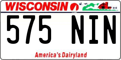 WI license plate 575NIN