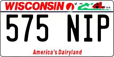 WI license plate 575NIP