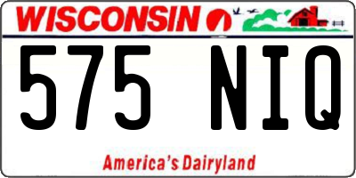 WI license plate 575NIQ