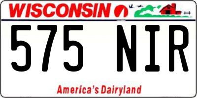 WI license plate 575NIR