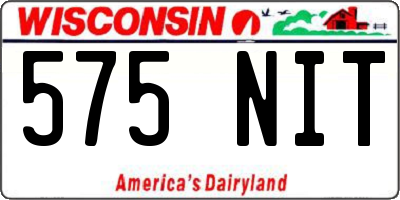 WI license plate 575NIT