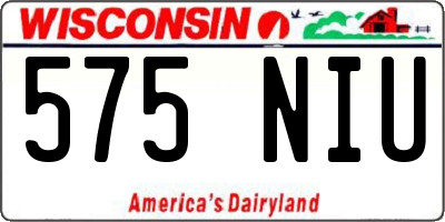 WI license plate 575NIU