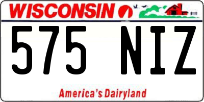 WI license plate 575NIZ