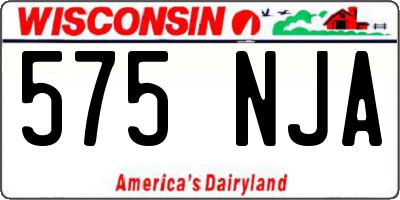 WI license plate 575NJA