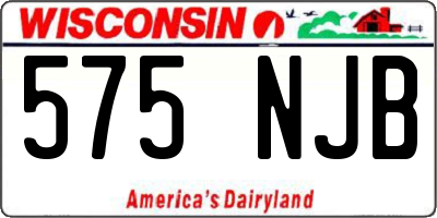 WI license plate 575NJB