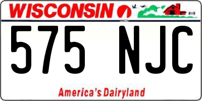 WI license plate 575NJC