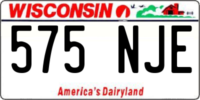 WI license plate 575NJE