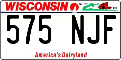 WI license plate 575NJF