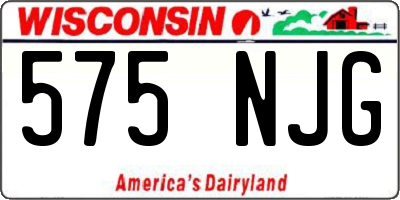 WI license plate 575NJG
