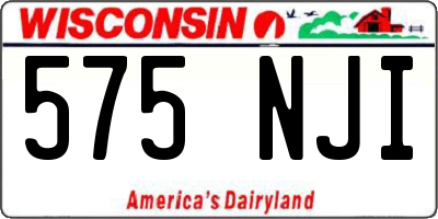 WI license plate 575NJI