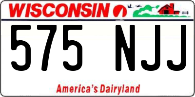 WI license plate 575NJJ
