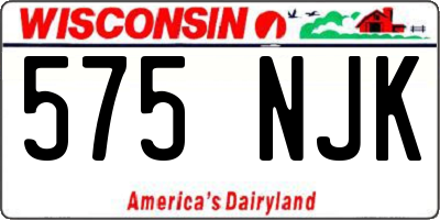 WI license plate 575NJK