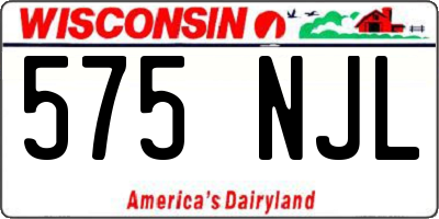 WI license plate 575NJL