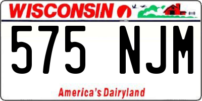 WI license plate 575NJM