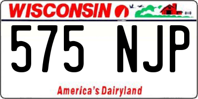 WI license plate 575NJP