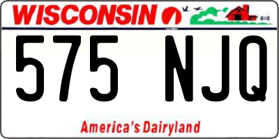 WI license plate 575NJQ