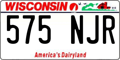 WI license plate 575NJR