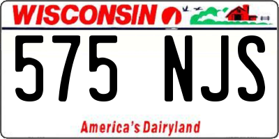 WI license plate 575NJS