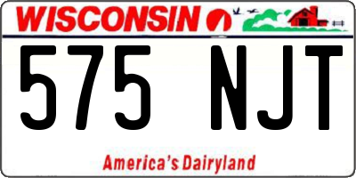WI license plate 575NJT