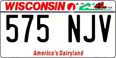 WI license plate 575NJV