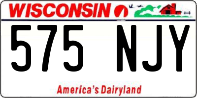 WI license plate 575NJY