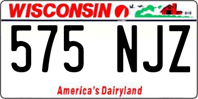 WI license plate 575NJZ