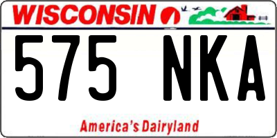 WI license plate 575NKA