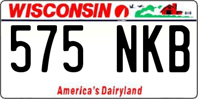 WI license plate 575NKB