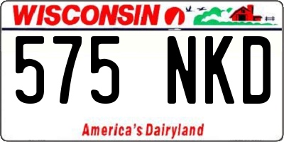 WI license plate 575NKD