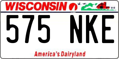 WI license plate 575NKE