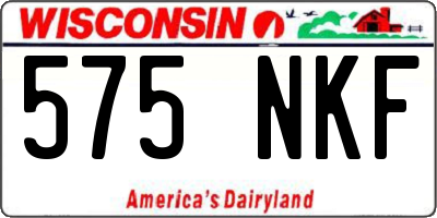 WI license plate 575NKF