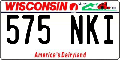WI license plate 575NKI