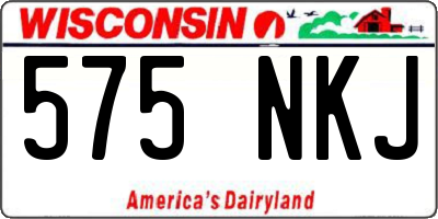 WI license plate 575NKJ