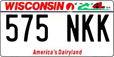 WI license plate 575NKK