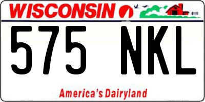 WI license plate 575NKL