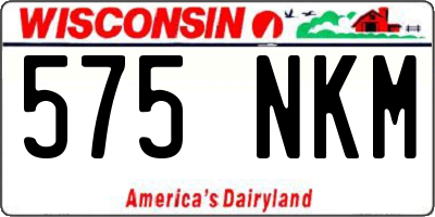 WI license plate 575NKM