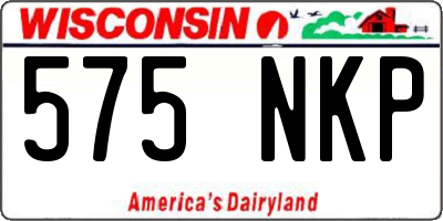 WI license plate 575NKP