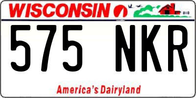 WI license plate 575NKR