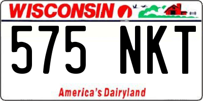 WI license plate 575NKT