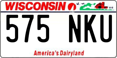WI license plate 575NKU