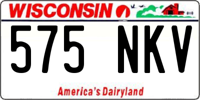 WI license plate 575NKV