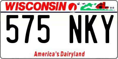 WI license plate 575NKY