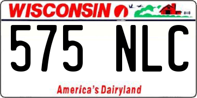 WI license plate 575NLC
