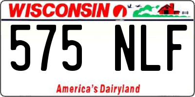 WI license plate 575NLF