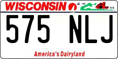 WI license plate 575NLJ