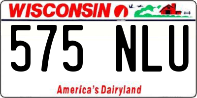 WI license plate 575NLU