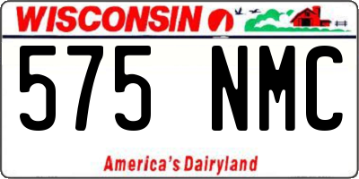 WI license plate 575NMC