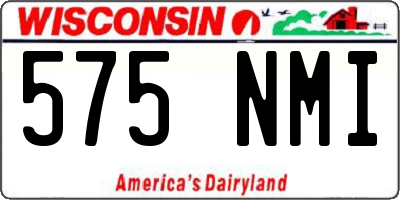 WI license plate 575NMI