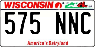 WI license plate 575NNC