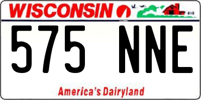 WI license plate 575NNE